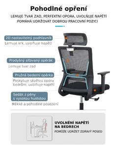 Kancelárska ergonomická stolička JERRY — čierna, nosnosť 150 kg