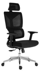 Kancelárska ergonomická stolička NERO XXL — čierna, nosnosť 150 kg