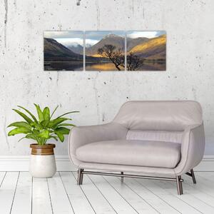 Obraz jazera medzi horami (Obraz 90x30cm)