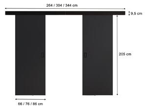 Dvojkrídlové posuvné dvere Malibu DUO 120/140/160 - grafit Rozmer: 140, Automatické zatváranie: Nie