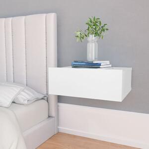 Nástenný nočný stolík biely 40x30x15 cm drevotrieska