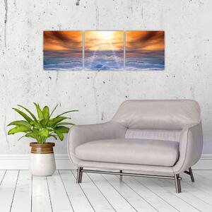 Moderný obraz - slnko nad oblaky (Obraz 90x30cm)