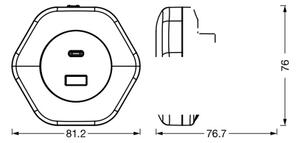 Osram - LED orientačné svietidlo do zásuvky s USB LUNETTA LED/15W/230V