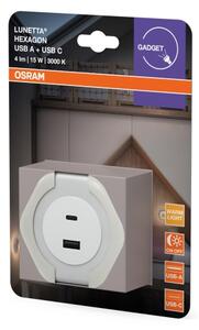 Osram - LED orientačné svietidlo do zásuvky s USB LUNETTA LED/15W/230V