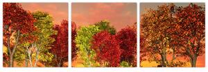Obraz prírody - farebné stromy (Obraz 90x30cm)