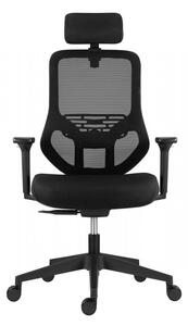Kancelárska ergonomická stolička ATOMIC - látková / sieťovina, čierna, nosnosť 130 kg