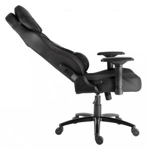 Herná stolička IRON XL — PU koža, čierna, nosnosť 130 kg