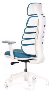 Kancelárska ergonomická stolička SPINE WHITE s podhlavníkom — látka, nosnosť 130 kg, viac farieb Svetlosivá