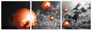 Abstraktné obrazy - oranžové gule (Obraz 90x30cm)