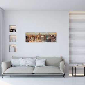 Moderný obraz do bytu - mrakodrapy (Obraz 90x30cm)