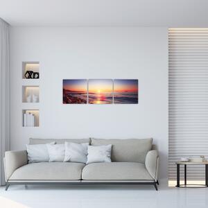 Moderný obraz - západ slnka nad morom (Obraz 90x30cm)