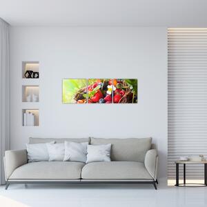 Obraz čučoriedok, jahôd a malín (Obraz 90x30cm)