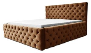 Čalúnená posteľ CHESTERFIELD hnedá, 140x200 cm