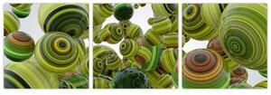 Abstraktný obraz - zelené gule (Obraz 90x30cm)