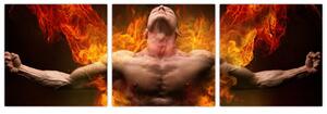 Obraz muža v ohni (Obraz 90x30cm)