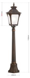 Orion - Vonkajšia lampa AIKO 1xE27/60W/230V 115 cm IP23 bronz/patina