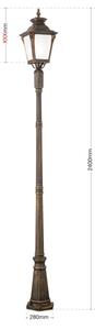 Orion - Vonkajšia lampa AIKO 1xE27/60W/230V 240 cm IP23 bronz/patina