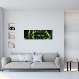 Zelená a sivá - moderný obraz do bytu (Obraz 90x30cm)
