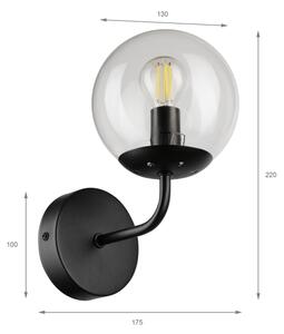 Brilagi - Nástenná lampa MALIVA 1xE14/15W/230V čierna/číra