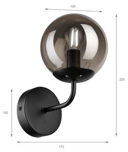 Brilagi - Nástenné svietidlo MALIVA 1xE14/15W/230V čierne/dymové