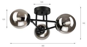 Brilagi - Prisadený luster MALIVA 3xE14/15W/230V čierna/dymová