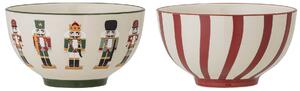 Keramická miska Jolly Christmas Red - set 2 ks