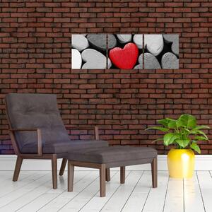 Červené srdce - obrazy na stenu (Obraz 90x30cm)