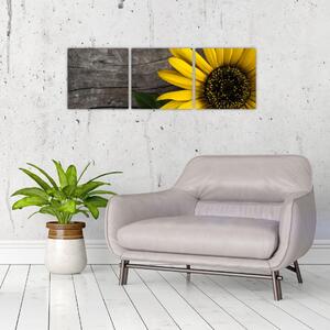 Obraz slnečnice na stole (Obraz 90x30cm)