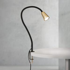 Orion - Flexibilná stolová lampa s klipom DOTTY 1xGU10/10W/230V mosadz/čierna