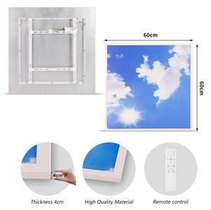 Brilagi-LED Stmievateľné svietidlo SLIMFRAME SKY LED/58W/230V 60x60 cm strieborná/modrá + diaľkové ovládanie