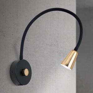 Orion - Stmievateľná flexibilná nástenná lampička DOTTY 1xGU10/10W/230V čierna/mosadz