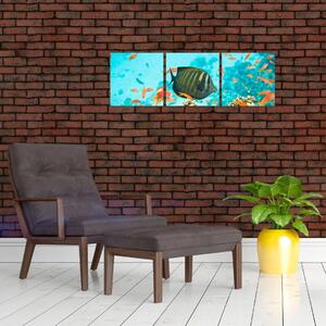 Obraz rýb v akváriami (Obraz 90x30cm)