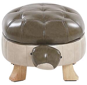 Zvieracia stolička korytnačka zelená drevené nohy, podnožka pre deti