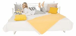 Kovová rozkladacia posteľ s prístelkou Zarola 90x200 cm - biela