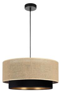 Závesný luster SARTA na lanku 1xE27/60W/230V, pr. 45 cm, čierna/juta