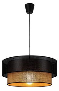 Luster na lanku BORHO 1xE27/60W/230V, priemer 40 cm, čierna/juta