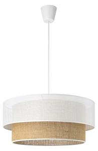 Závesný luster BORHO na lanku 1xE27/60W/230V pr. 50 cm biela/juta