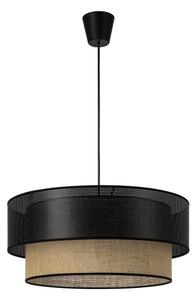 Luster na lanku BORHO 1xE27/60W/230V, priemer 40 cm, čierna/juta