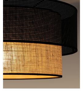 Prisadený luster BORHO 1xE27/60W/230V priemer 40 cm čierna/juta