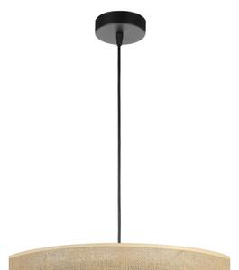 Závesný luster SARTA na lanku 1xE27/60W/230V, pr. 45 cm, čierna/juta