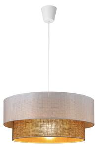 Závesný luster BORHO na lanku 1xE27/60W/230V pr. 50 cm biela/juta