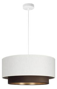 Závesný luster na lanku NATIA 1xE27/60W/230V, priemer 45 cm, biely/hnedý