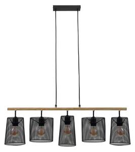 Brilo 4078-054 - Závesný luster na lankách WOOD & STYLE 5xE27/60W/230V