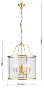 Orion - Luster na reťazi BRUNO 6xE14/40W/230V priemer 43 cm zlatý