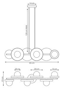 Závesný luster na lanku MODEL 6xG9/8W/230V béžová