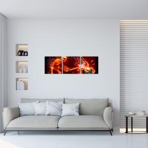 Moderný obraz - ohnivý muž (Obraz 90x30cm)