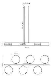 Závesný luster na lanku DRUMZ 6xE14/10W/230V čierny