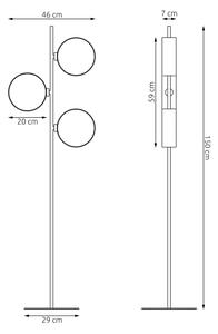 Stojacia lampa DRUMZ 3xE14/10W/230V čierna/sivá