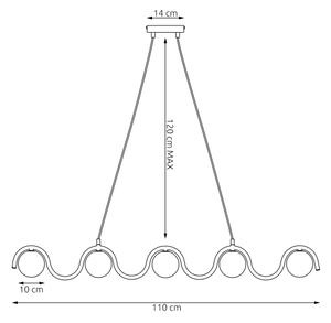 Luster na lanku SINUS 5xG9/8W/230V biely