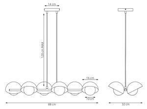 Luster na lane BOOM 6xG9/8W/230V biela
